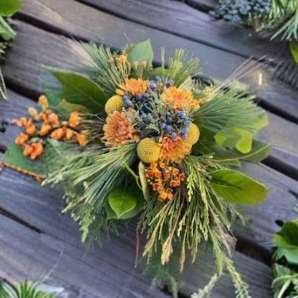 Florals & Greens Holiday Centerpiece